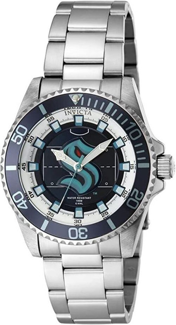 Invicta Women's 42212 NHL Seattle Kraken Quartz Blue, Black Dial Color